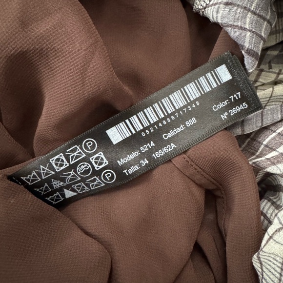 Massimo Dutti Long Flared Skirt with Checked Details - Picture 7 of 8